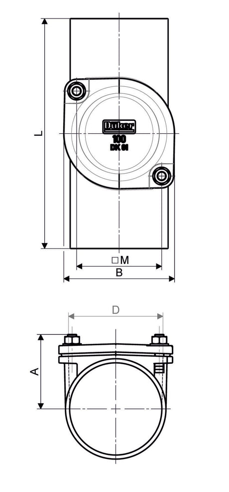 Düker Gussformstück SML Reinigungsrohr rund