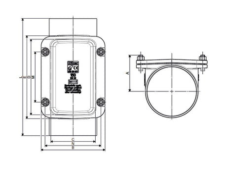 Düker Gussformstück SML Reinigungsrohr eckig