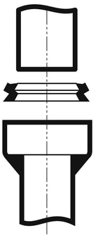Düker Verbindung Tecotect-se-Dichtung aus Ethylen-Propylen-Dien-Kautschuk (EPDM), schwarz, Einsteck-Übergangsring, ohne Schlauchklemme