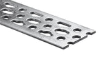 BISMAT® Schiene zur Befestigung an Wand und Decke aus sendzimirverzinktem Stahl ist ein universelles System zur Rohrbefestigung in Maueraussparungen, Mauerecken usw. mit einem Lochmuster, das sich für alle gängigen Abstandsmaße von Sanitärarmaturen eignet