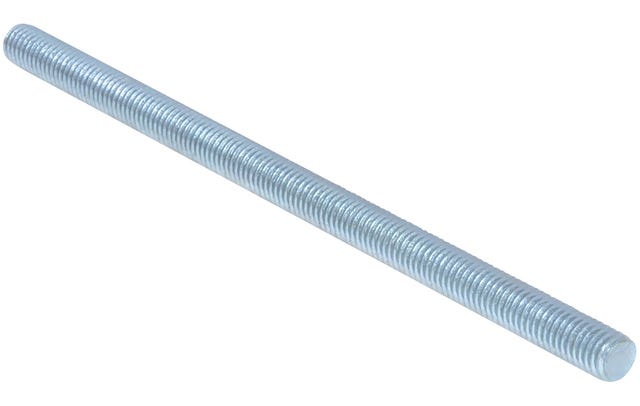 Gewindestange aus elektrolytisch verzinktem Stahl, gefertigt aus Stahl 1.0332, DIN 976-1, Festigkeitsklasse 4.8, brandgeprüft ab M8, erfüllt Brandschutzanforderungen gemäß MLAR/LAR/RbALei, Fabrikat Walraven GmbH