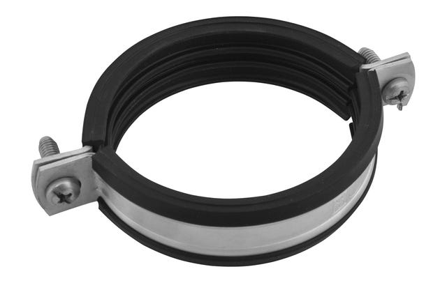BIS Bifix® 1301 Edelstahl-Rohrschelle mit Einlage (M8, M10) für Edelstahlrohre ist eine Zweischraubenschelle mit Sicherheitsschnellverschluss, die optimale Schallschutzwerte nach DIN 4109 gewährleistet, mit Gewinde.