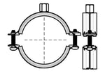 Die KSB2 Zweischrauben-Rohrschelle M8/10 ev 108-115 mm als praktische Lösung zur Befestigung von Rohren verschiedener Materialien hat einen Sicherheitsschnellverschluss, der mit einer Hand bedient werden kann, und eine EPDM-Schallschutzeinlage DIN4109.