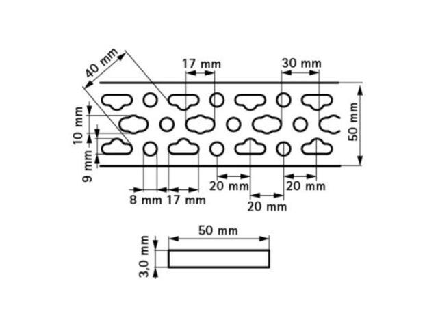 BISMAT® Schiene zur Befestigung an Wand und Decke aus sendzimirverzinktem Stahl ist ein universelles System zur Rohrbefestigung in Maueraussparungen, Mauerecken usw. mit einem Lochmuster, das sich für alle gängigen Abstandsmaße von Sanitärarmaturen eignet