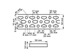 BISMAT® Schiene zur Befestigung an Wand und Decke aus sendzimirverzinktem Stahl ist ein universelles System zur Rohrbefestigung in Maueraussparungen, Mauerecken usw. mit einem Lochmuster, das sich für alle gängigen Abstandsmaße von Sanitärarmaturen eignet