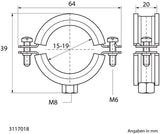 BIS Bifix® 1301 Edelstahl-Rohrschelle mit Einlage (M8, M10) für Edelstahlrohre ist eine Zweischraubenschelle mit Sicherheitsschnellverschluss, die optimale Schallschutzwerte nach DIN 4109 gewährleistet, mit Gewinde.