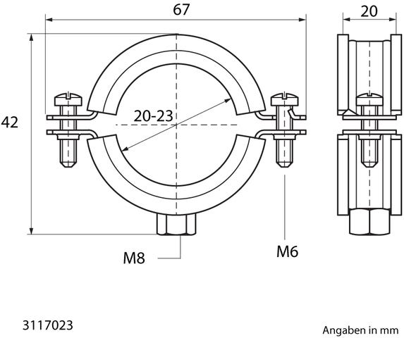 BIS Bifix® 1301 Edelstahl-Rohrschelle mit Einlage (M8, M10) für Edelstahlrohre ist eine Zweischraubenschelle mit Sicherheitsschnellverschluss, die optimale Schallschutzwerte nach DIN 4109 gewährleistet, mit Gewinde.