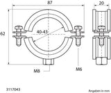 BIS Bifix® 1301 Edelstahl-Rohrschelle mit Einlage (M8, M10) für Edelstahlrohre ist eine Zweischraubenschelle mit Sicherheitsschnellverschluss, die optimale Schallschutzwerte nach DIN 4109 gewährleistet, mit Gewinde.