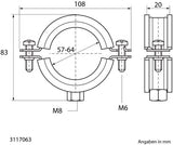 BIS Bifix® 1301 Edelstahl-Rohrschelle mit Einlage (M8, M10) für Edelstahlrohre ist eine Zweischraubenschelle mit Sicherheitsschnellverschluss, die optimale Schallschutzwerte nach DIN 4109 gewährleistet, mit Gewinde.