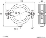 BIS Bifix® 1301 Edelstahl-Rohrschelle mit Einlage (M8, M10) für Edelstahlrohre ist eine Zweischraubenschelle mit Sicherheitsschnellverschluss, die optimale Schallschutzwerte nach DIN 4109 gewährleistet, mit Gewinde.