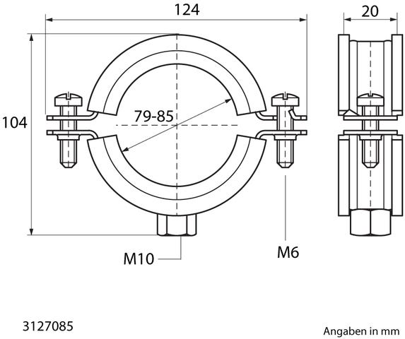 BIS Bifix® 1301 Edelstahl-Rohrschelle mit Einlage (M8, M10) für Edelstahlrohre ist eine Zweischraubenschelle mit Sicherheitsschnellverschluss, die optimale Schallschutzwerte nach DIN 4109 gewährleistet, mit Gewinde.