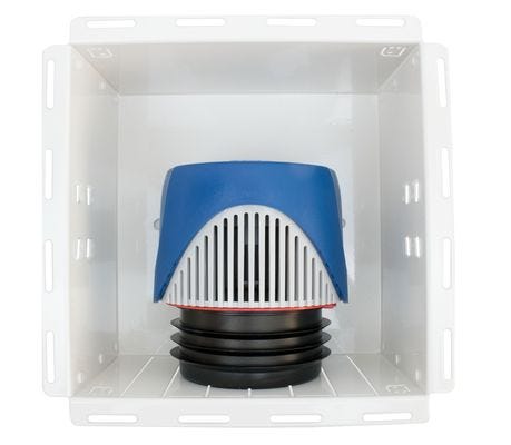 strawa Rohrbelüfterstation ventilair 100 LIM BxHxT: 204 x 204 x 130 mm mit Abu ventilair Rohrbelüfter passend für DN 100/80/70, im Wandzarge mit Abdeckung Limodor