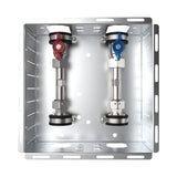 strawa Wasserzarge W2-T90 Typ A BxHxT: 220 x 220 x 90 mm Wasserzählervorbereitung Trinkwasser kalt und warm 3/4" Länge 80 mm, mit 1x DVGW-Kugelhahn 3/4", in Wandzarge