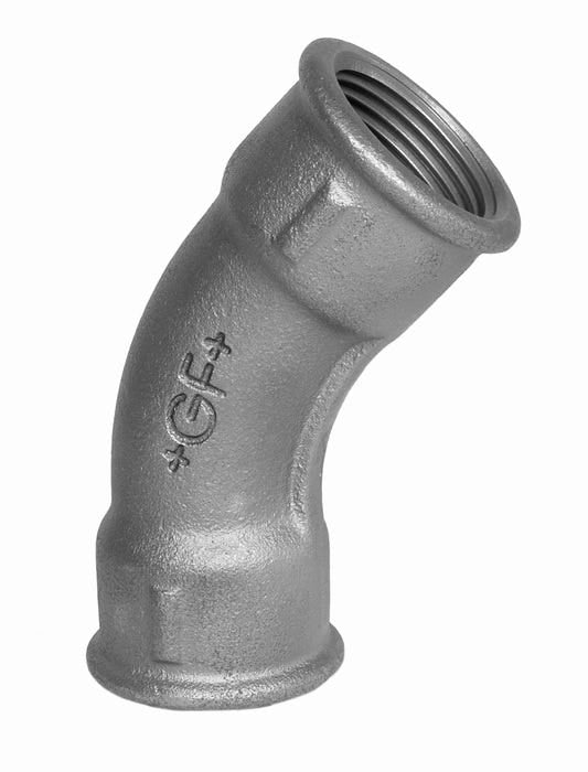 GF Temperguss Bogen 45°, lang, 41 schwarz