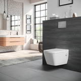 TECEsquare II Metall WC-Betätigungsplatte für Zweimengentechnik, Edelstahl gebürstet (mit Anti-Fingerprint)
