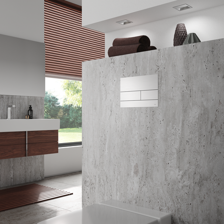 TECEsquare II Metall WC-Betätigungsplatte für Zweimengentechnik, Edelstahl gebürstet (mit Anti-Fingerprint)