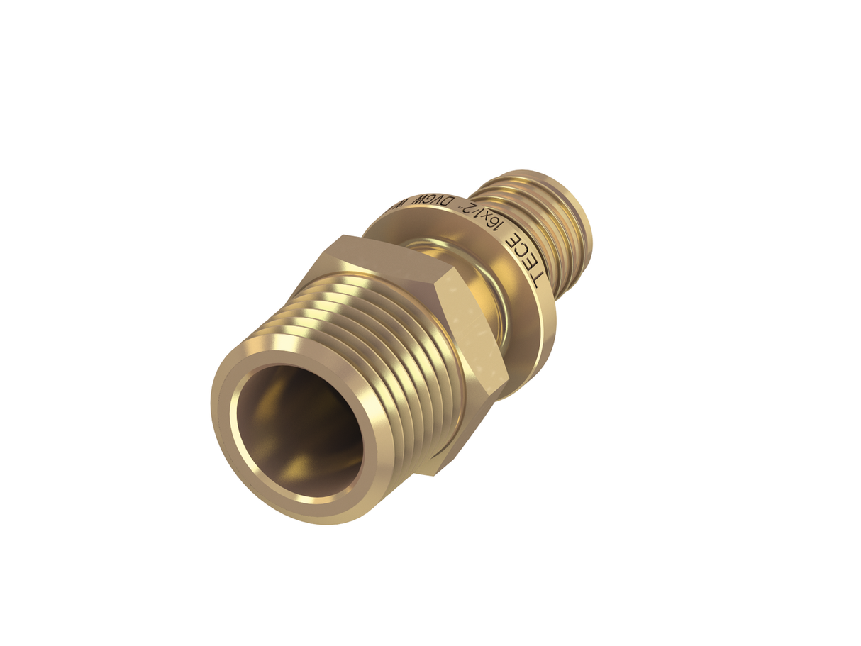 TECEflex Übergangsnippel, Siliziumbronze, 1-teilig, gerade, Systemgebunden