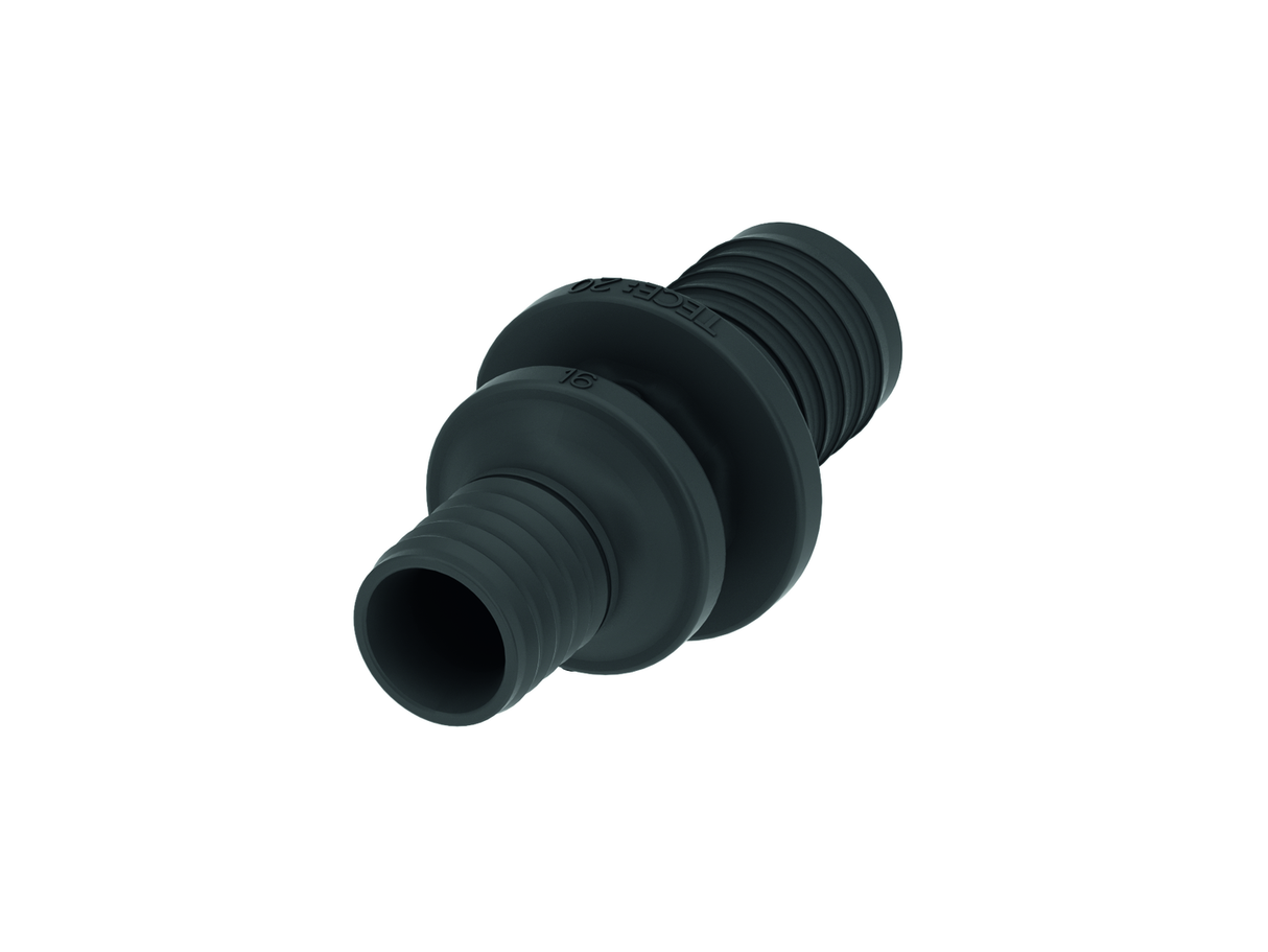 TECEflex Kupplung reduziert aus Hochleistungskunststoff PPSU zur O-Ring freien Druckhülsenverbindung