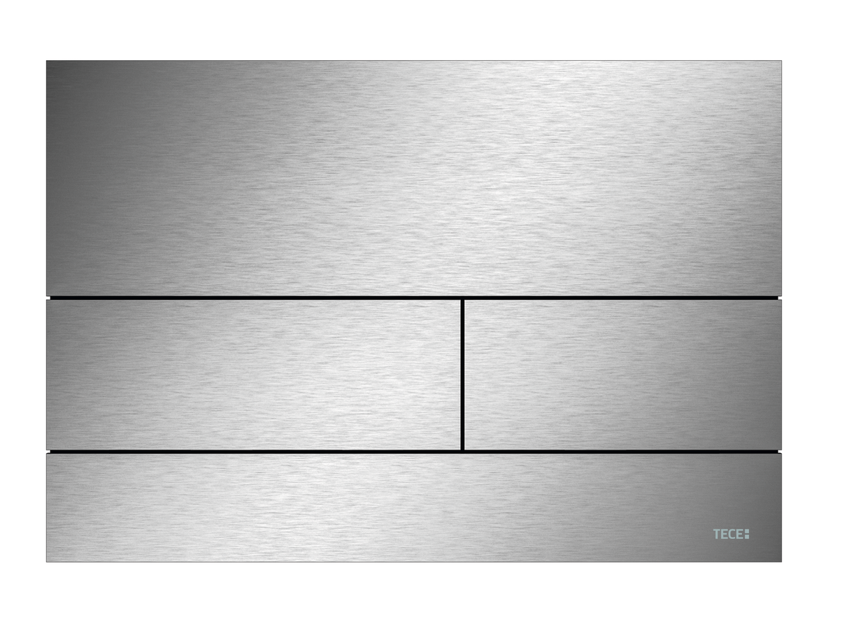 TECEsquare II Metall WC-Betätigungsplatte für Zweimengentechnik, Edelstahl gebürstet (mit Anti-Fingerprint)