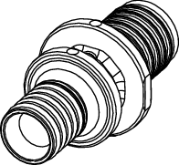 TECEflex Kupplung reduziert aus Hochleistungskunststoff PPSU zur O-Ring freien Druckhülsenverbindung