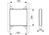 TECEprofil Befestigungsplatte für Zusatzeinbauten, 200 x 200 mm