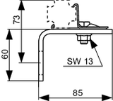 TECEprofil Befestigungswinkel zur Befestigung der Profilrohre am Baukörper
