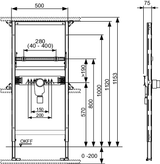 TECEprofil Waschtischmodul mit UP-Geruchsverschluss, Bauhöhe 1120 mm