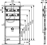 TECEprofil Urinalmodul mit TECE-Spülergehäuse U 1, Bauhöhe 1120 mm