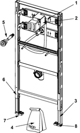 TECEprofil Urinalmodul mit TECE-Spülergehäuse U 1, Bauhöhe 1120 mm
