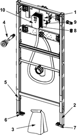TECEprofil Urinalmodul mit TECE-Spülergehäuse U 2, Bauhöhe 1120 mm
