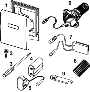 TECEplanus Urinal-Elektronik 6 V-Batterie, Weiß glänzend