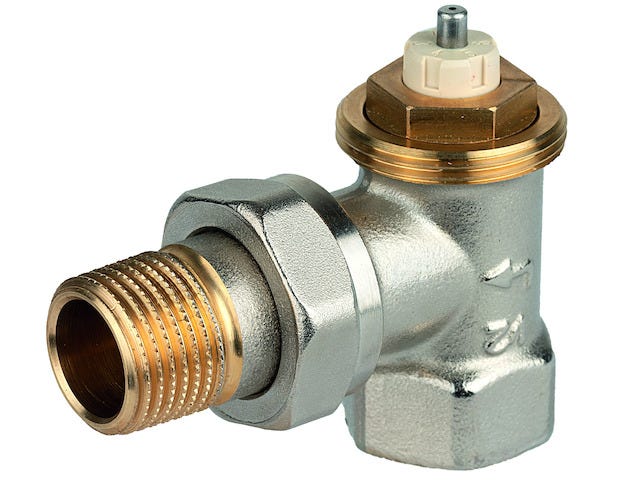Resideo Thermostatventilkörper SX Messing vernickelt mit M30 x 1,5 Thermostatanschluss, Innen-/Außengewinde, vorab einstellbar, geeignet für Zweirohrsystem