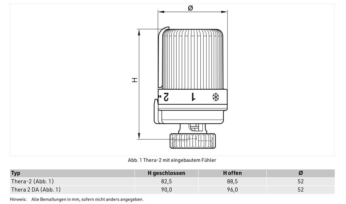 Resideo Thermostatregler Thera-2 weiß mit Anschluss M30 x 1,5 mm, Honeywell Home