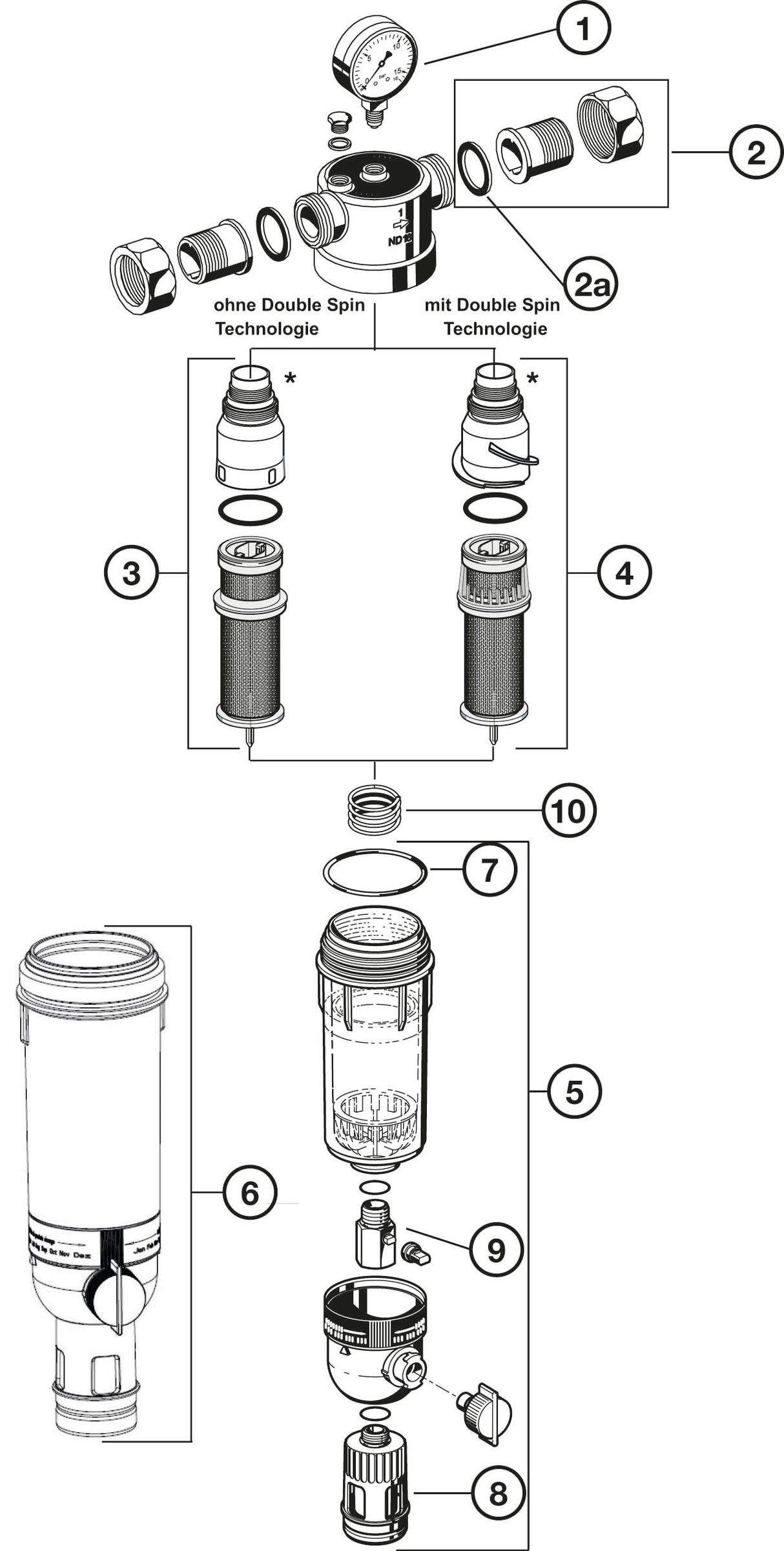 Resideo Hauswasser-Feinfilter F76S Messing AA