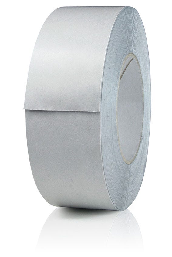Kaltschrumpfband, Rolle, 50 mm breit 15m Lang, silbergrau, PE-Butyl-Klebeband