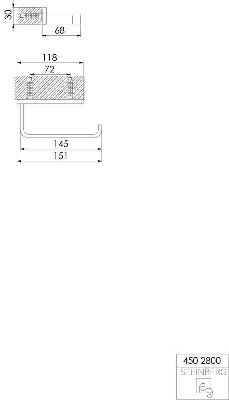 Serie 450 Papierhalter aus Messing, chrom
