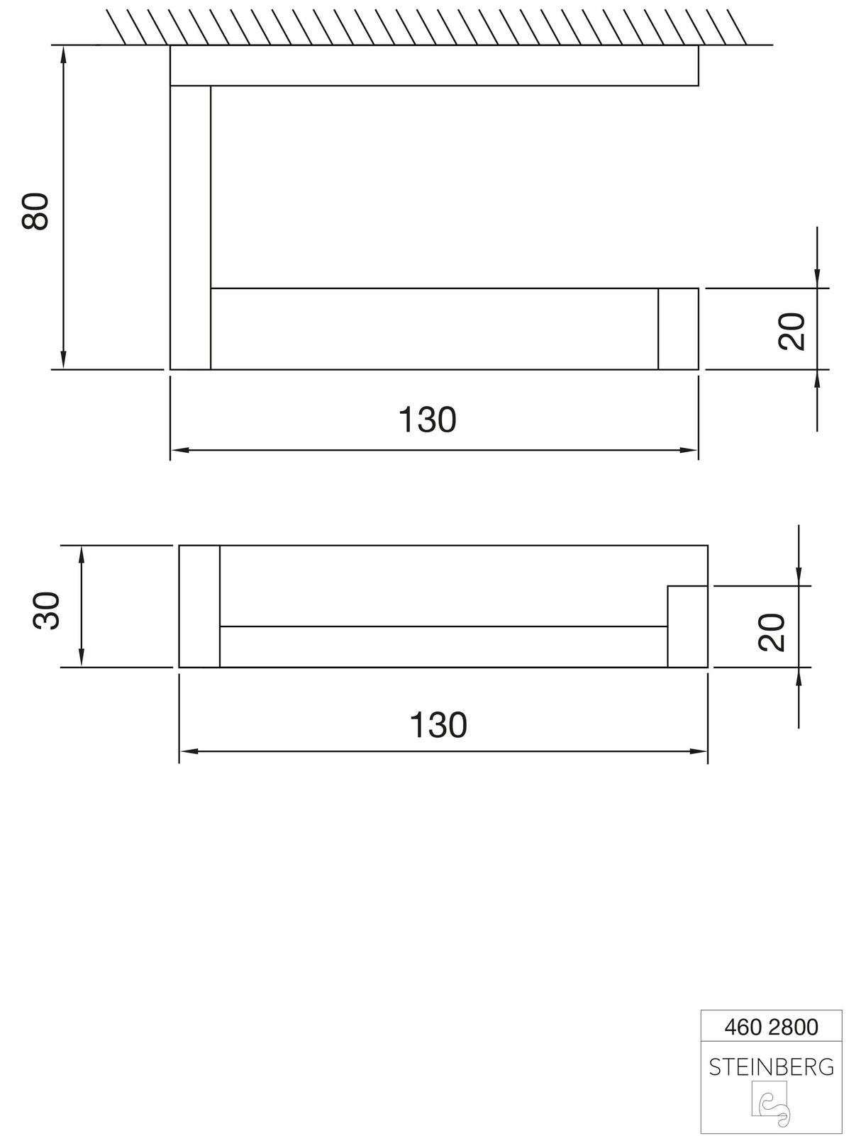 Serie 460 Papierhalter aus Messing, chrom