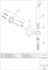 Serie 120 Handbrausegarnitur mit Wandhalter, mit Metallbrauseschlauch 1500 mm, mit Metall Stabhandbrause, chrom