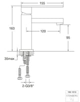 Serie 160 Waschtisch Einhebelmischer ohne Ablaufgarnitur Ausladung 120 mm, mit Keramikkartusche, mit Neoperl Luftsprudler, mit Flexschläuchen 3/8 Zoll, chrom