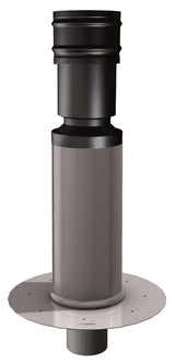 Komplettset gebaVent FDS Flachdach Schmutzwasser mit doppelwandigem Standrohr und EPS-Isolierung, Dachhaubenkopf Stahlblech mit Spezial-Aluminium-Zinkbeschichtung, korrosions- und UV-beständig, Befestigung vom Dach
