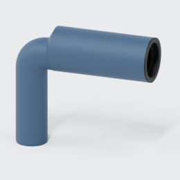 POLO-KAL Siphonbogen lang Winkel 90°, 2-teilig, Polypropylen (PP), mit Dichtungsmaterial aus EPDM, blau