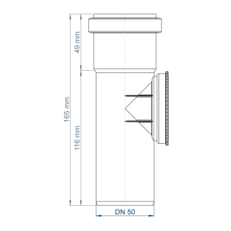 POLO-KAL NG Reinigungsrohr mit Schraubdeckel, drehdicht bis 0,5 bar, Polypropylen (PP), gerade Form