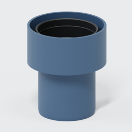 POLO-KAL Übergang von Muffe auf Spitzende anderer Werkstoffe, Polypropylen (PP), Schiebeende, Dichtung EPDM, gerades, nicht verstellbares, nicht exzentrisches Formstück, druckdicht 0,3 bar bei spannungsfreier Montage