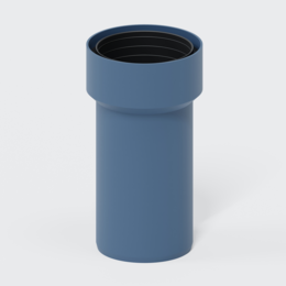 POLO-KAL Übergang von Muffe auf Spitzende anderer Werkstoffe, Polypropylen (PP), Schiebeende, Dichtung EPDM, gerades, nicht verstellbares, nicht exzentrisches Formstück, druckdicht 0,3 bar bei spannungsfreier Montage