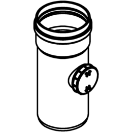 POLO-KAL NG Reinigungsrohr mit Schraubdeckel, drehdicht bis 0,5 bar, Polypropylen (PP), gerade Form