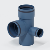 POLO-KAL XS Eckdoppelabzweig aus Polypropylen (PP) mit Monotec-Muffesohlegleichen Abgängen