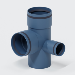 POLO-KAL XS Eckdoppelabzweig aus Polypropylen (PP) mit Monotec-Muffesohlegleichen Abgängen