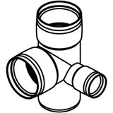 POLO-KAL XS Eckdoppelabzweig aus Polypropylen (PP) mit Monotec-Muffesohlegleichen Abgängen