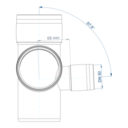 POLO-KAL XS Eckdoppelabzweig aus Polypropylen (PP) mit Monotec-Muffesohlegleichen Abgängen