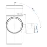 POLO-KAL XS Eckdoppelabzweig aus Polypropylen (PP) mit Monotec-Muffesohlegleichen Abgängen